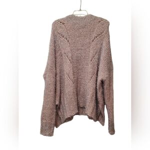 Boohoo Pinky Taupe And Silver Tinsle Knit Sweater